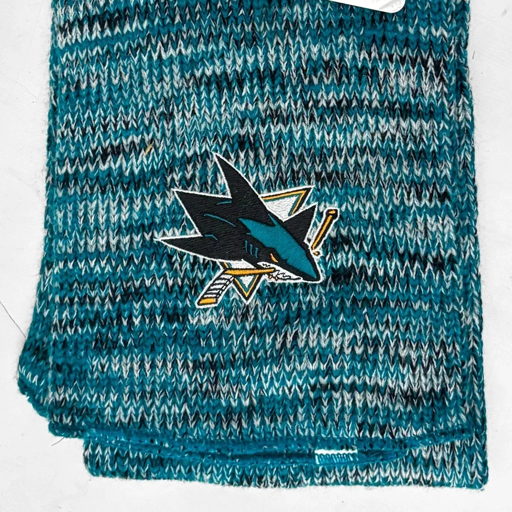 San‎ Jose Sharks NHL NEW Forever Collectibles Teal Knit Scarf Embroidered Logo